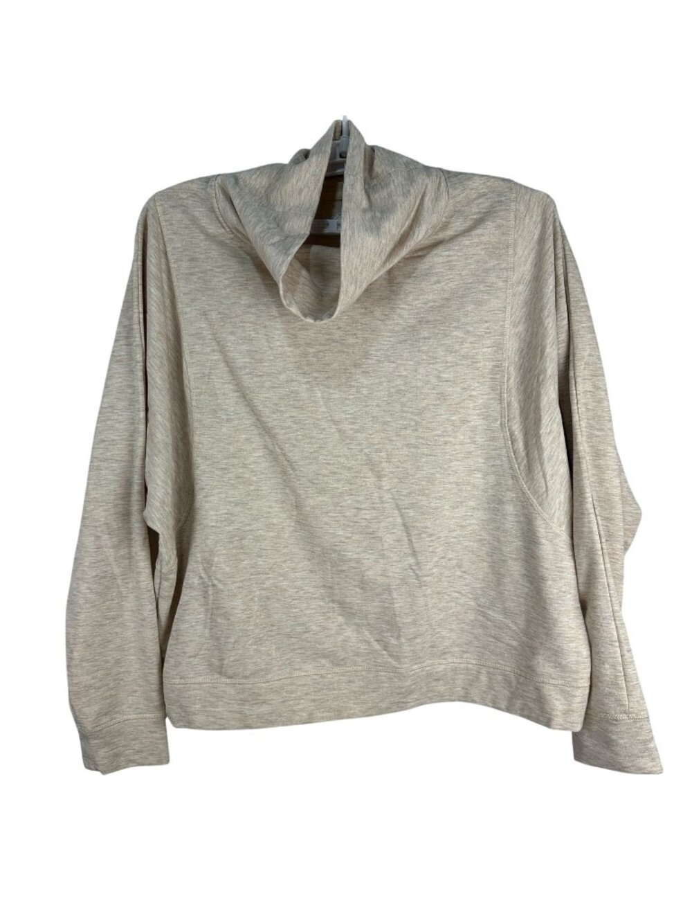 Avia Womens Cowl Neck Long Sleeve Top XXXL Oatmeal Relaxed Fit Polyester Blend